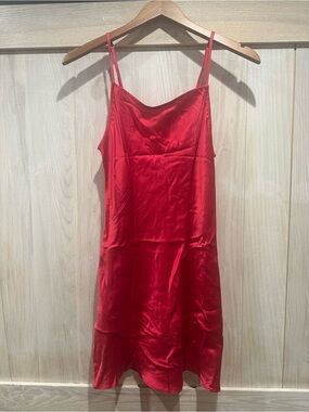 Free People Red Satin Slip Dress Nightgown - Women's Intimates